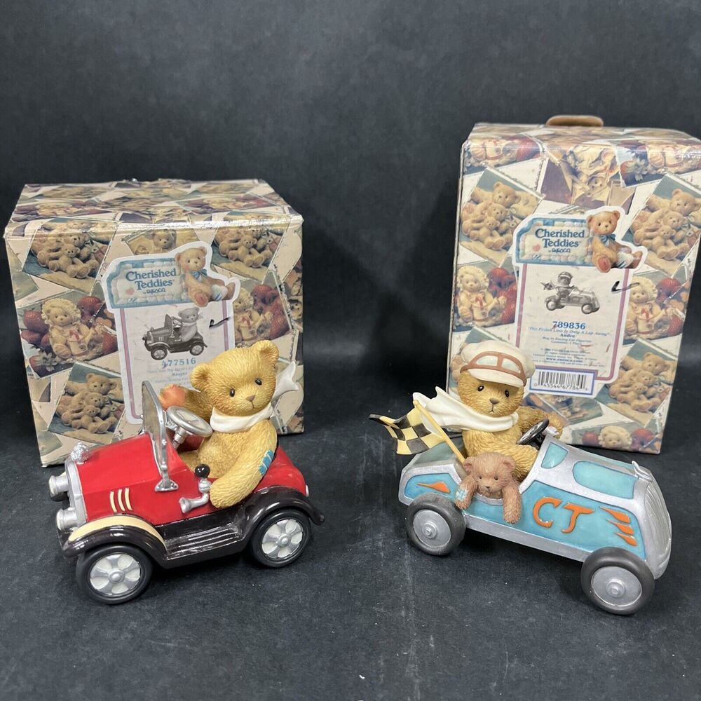 2 Cherished Teddies Figurines Andre 789836 and ROGER 477516 w/ Box Certificate